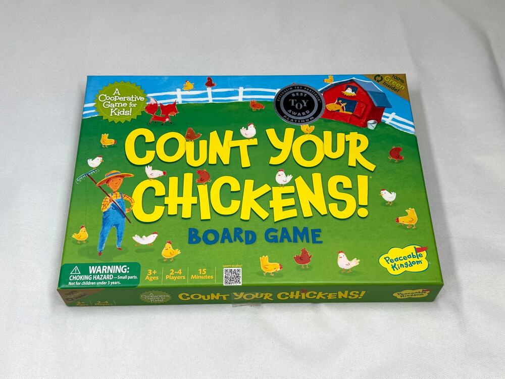 Peaceable Kingdom Count Your Chickens Cooperative Kids Board Game Complete 3+